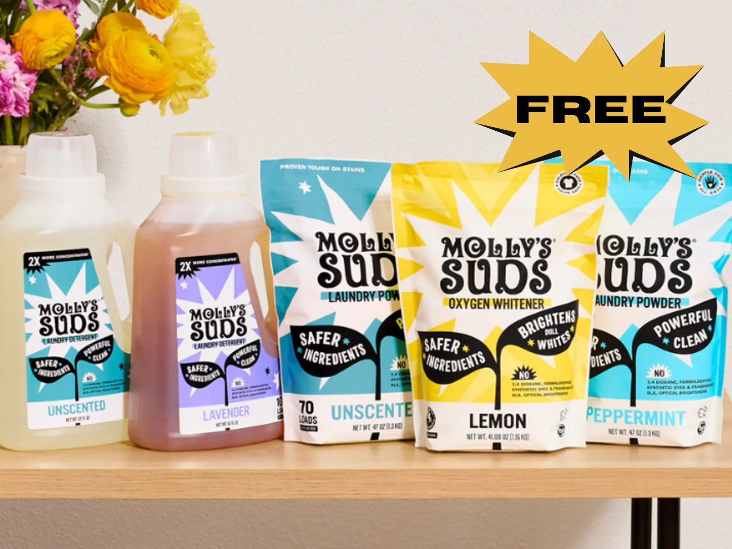 Get FREE Molly’s Suds Laundry Detergent