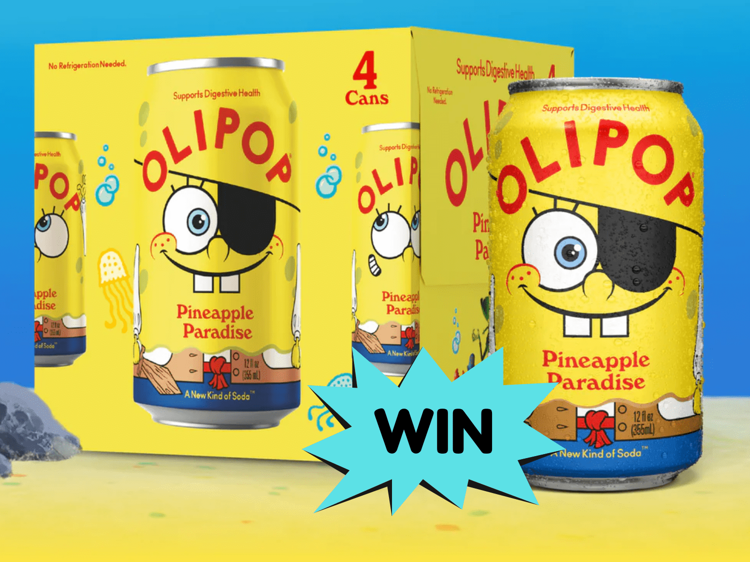 Win 6 Months of OLIPOP + Exclusive SpongeBob Swag!