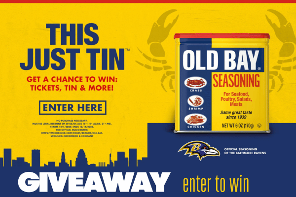 Enter the OLD BAY “This Just Tin” Sweepstakes