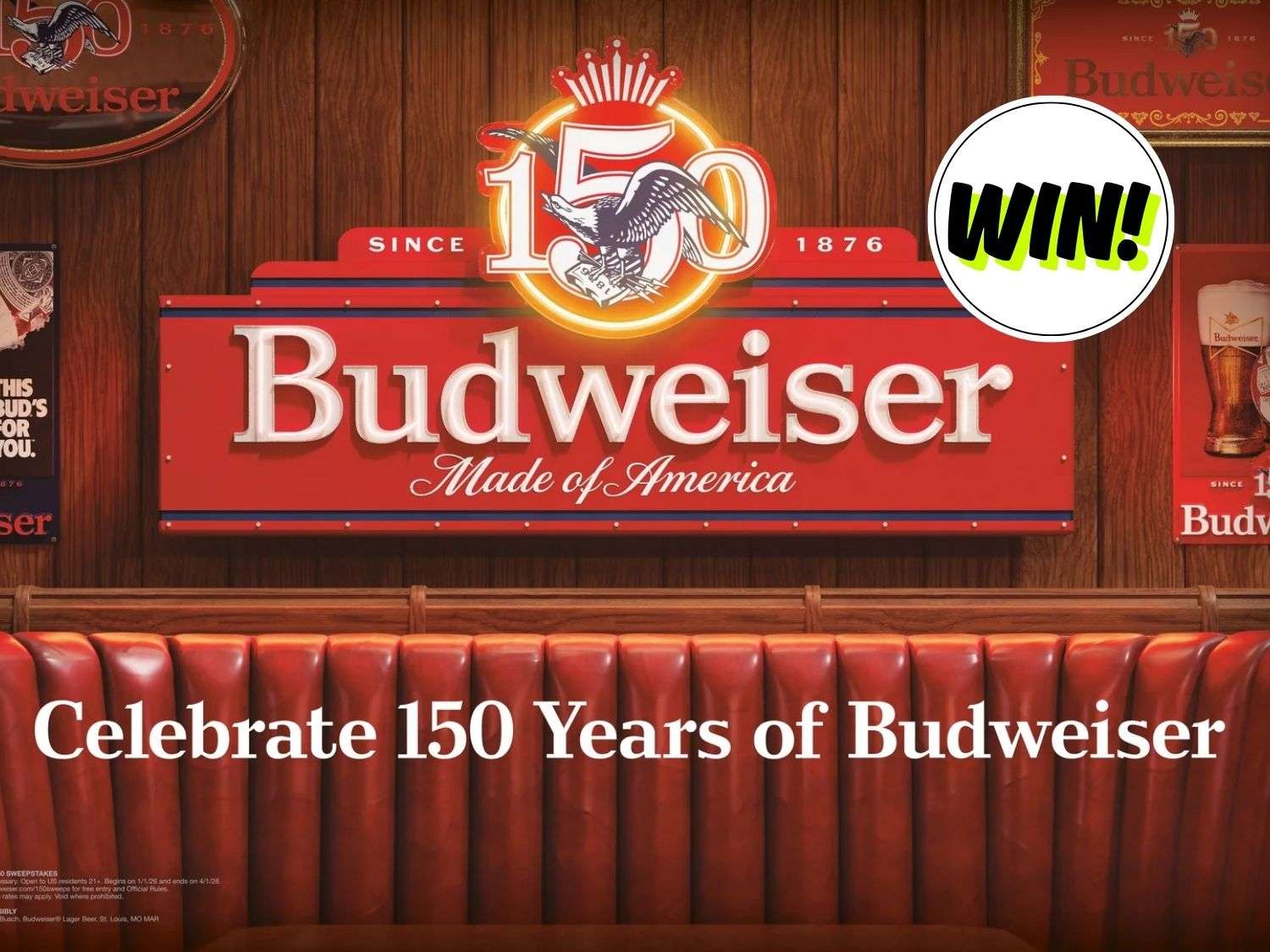 Win Big in Budweiser’s 150th Sweepstakes — 421 Prizes!