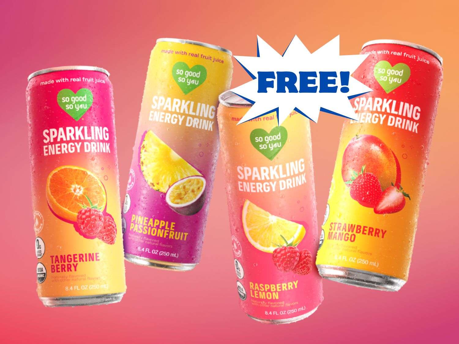 FREE So Good So You Sparkling Energy Drink