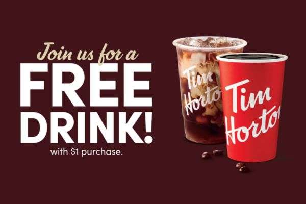 FREE Drink with $1+ Purchase at Tim Hortons