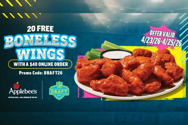 Score 20 FREE Boneless Wings at Applebee’s